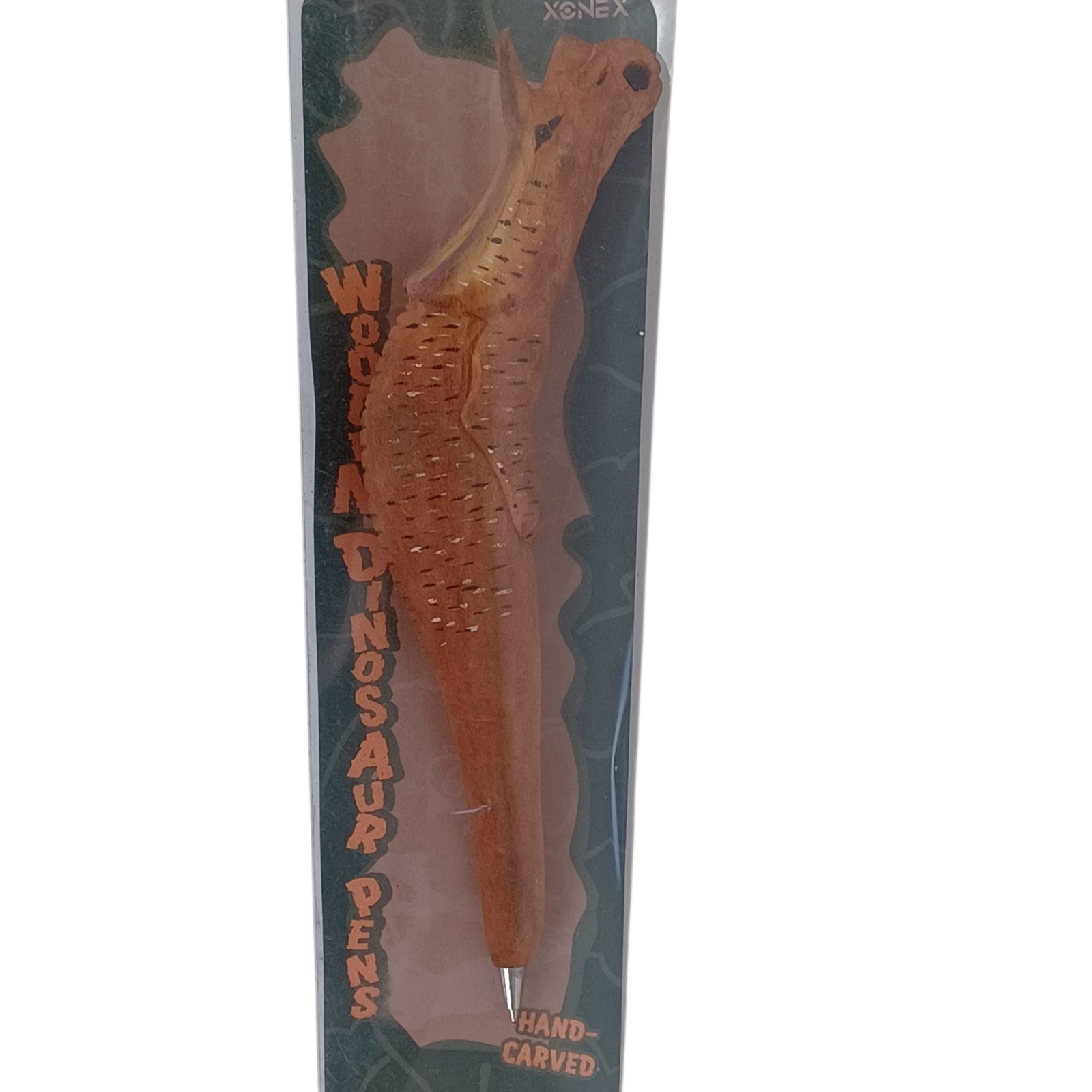 Wooden Dinosaur Ballpoint Pen Hand-Carved Novelty Gift Desk Collectible