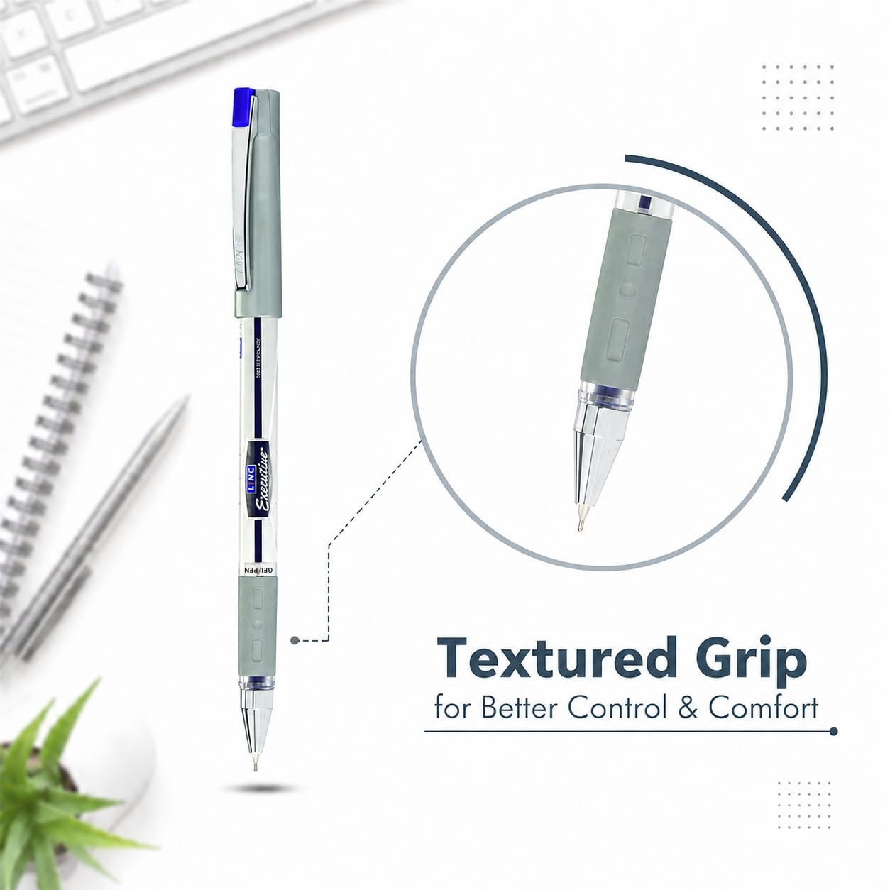 LINC 0.55mm Executive SL-500 Gel Pen With Water-Proof Ink & Textured Grip / FS