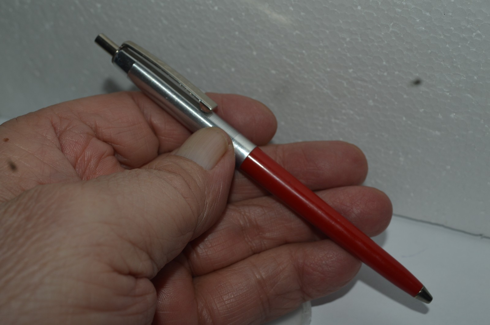 BANKERS Ballpoint Pen Red Plastic Barrel Metal Cap Made In USA Circa 1970s