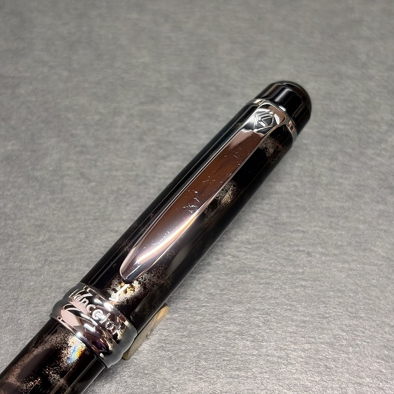 ☆Good Condition☆Pentel Lancelot 5 Oil Ballpoint Pen Marble Black/Out of Print