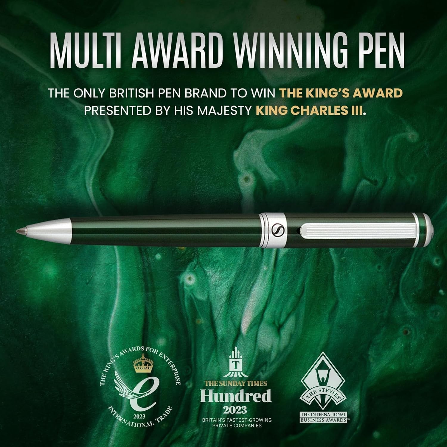 Luxury Ballpoint Pen British Racing Green Chrome Ergonomic Refillable Office …