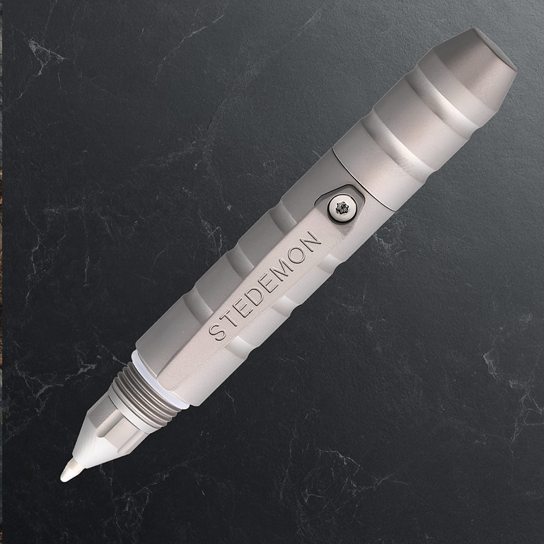 Stedemon P01 Titanium EDC Pocket Pen Glass Breaker Extra Refill Black Ink