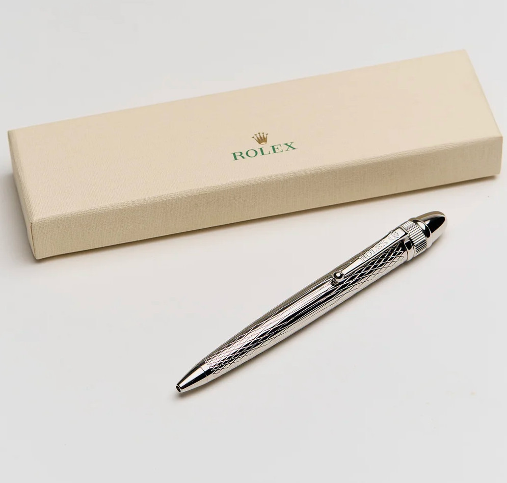 ROLEX Vintage Style Palladium Finish Ballpoint Pen New Boxed AD VIP Gift