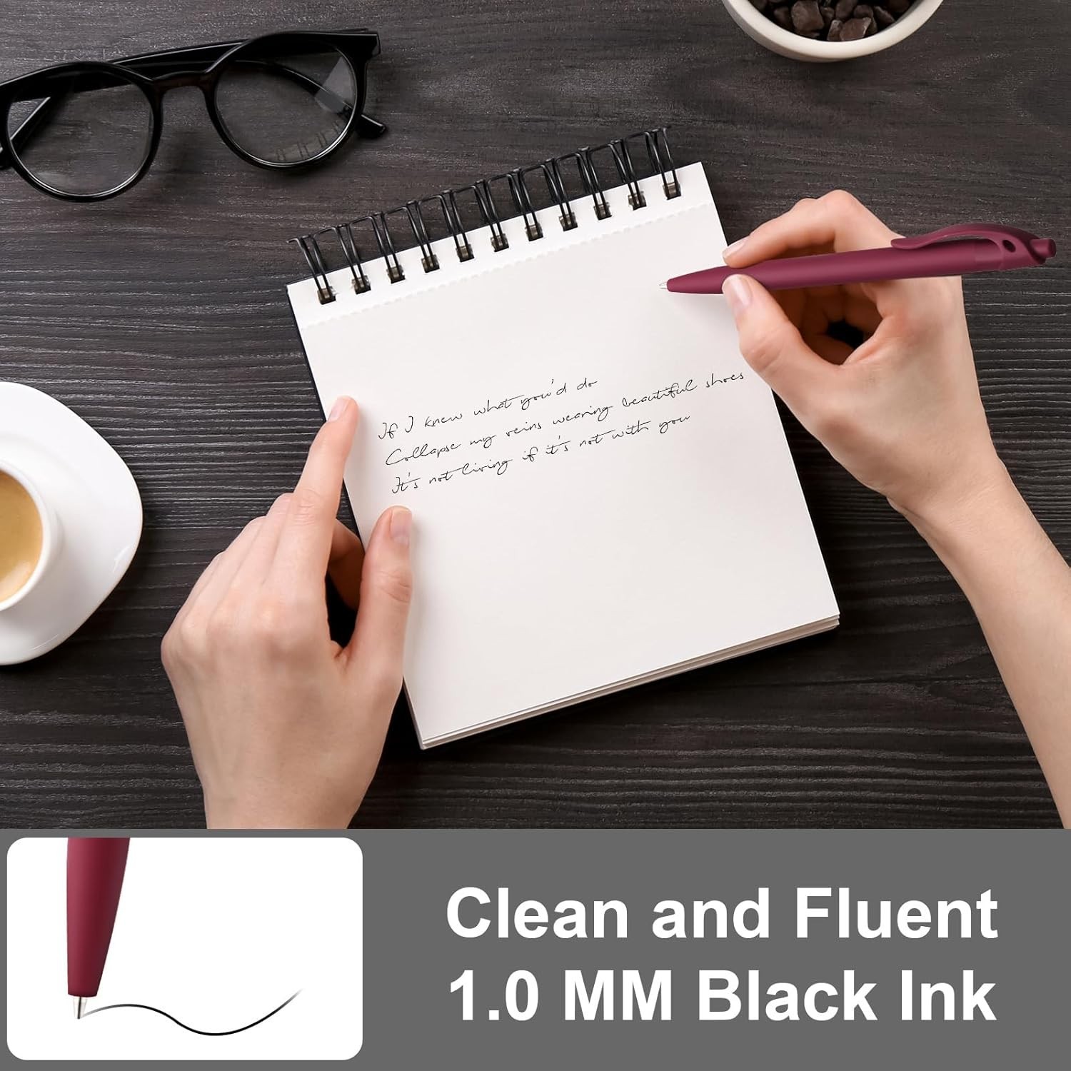 200 Bulk Retractable Black Ballpoint Pens