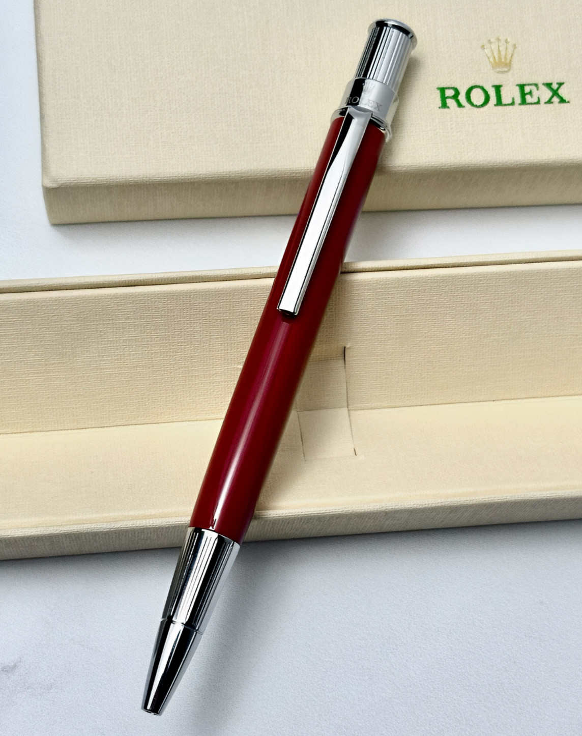 Rolex Ruby Red Oyster Ballpoint Pen Collectible Writing Instrument Gift New