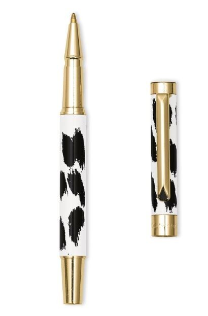 Kate Spade New York Black Ink Ballpoint Pen Modern Leopard