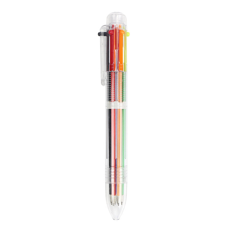 Wholesale 10PCS Multi-color 6 in 1 Ballpoint Pens Kids School Office Pen Supply