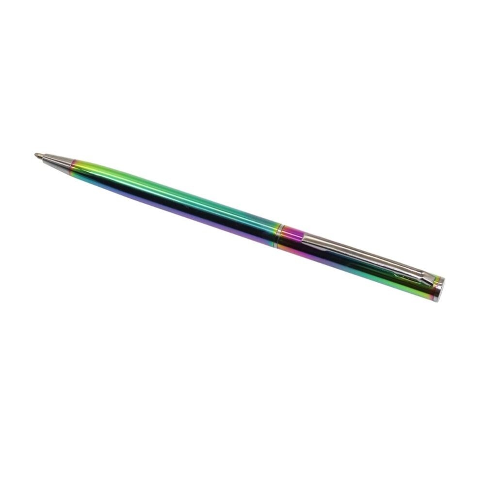 2pcs/set Colorful Rainbow Ballpoint Pen Stainless Steel Metal Stationery Pen New