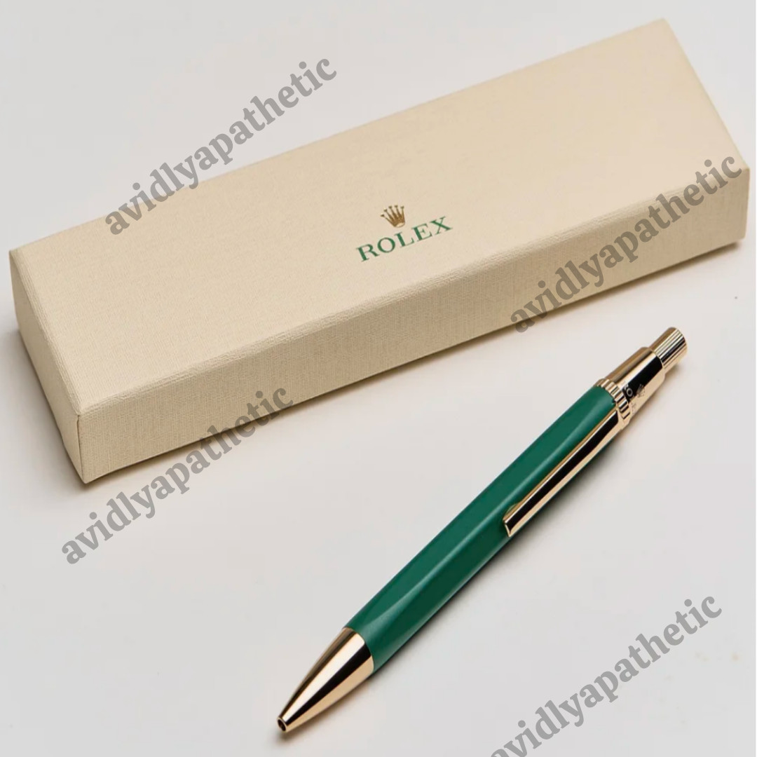 Rolex Rare Emerald Gold Hexagon Ballpoint Pen VIP Promotional Gift – New in Box