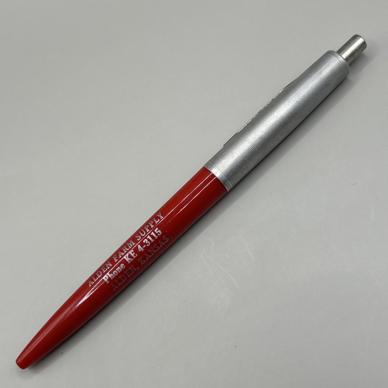 VTG c1950s/60s Rocket Ballpoint Pen ALDEN FARM SUPPLY Alden Kansas