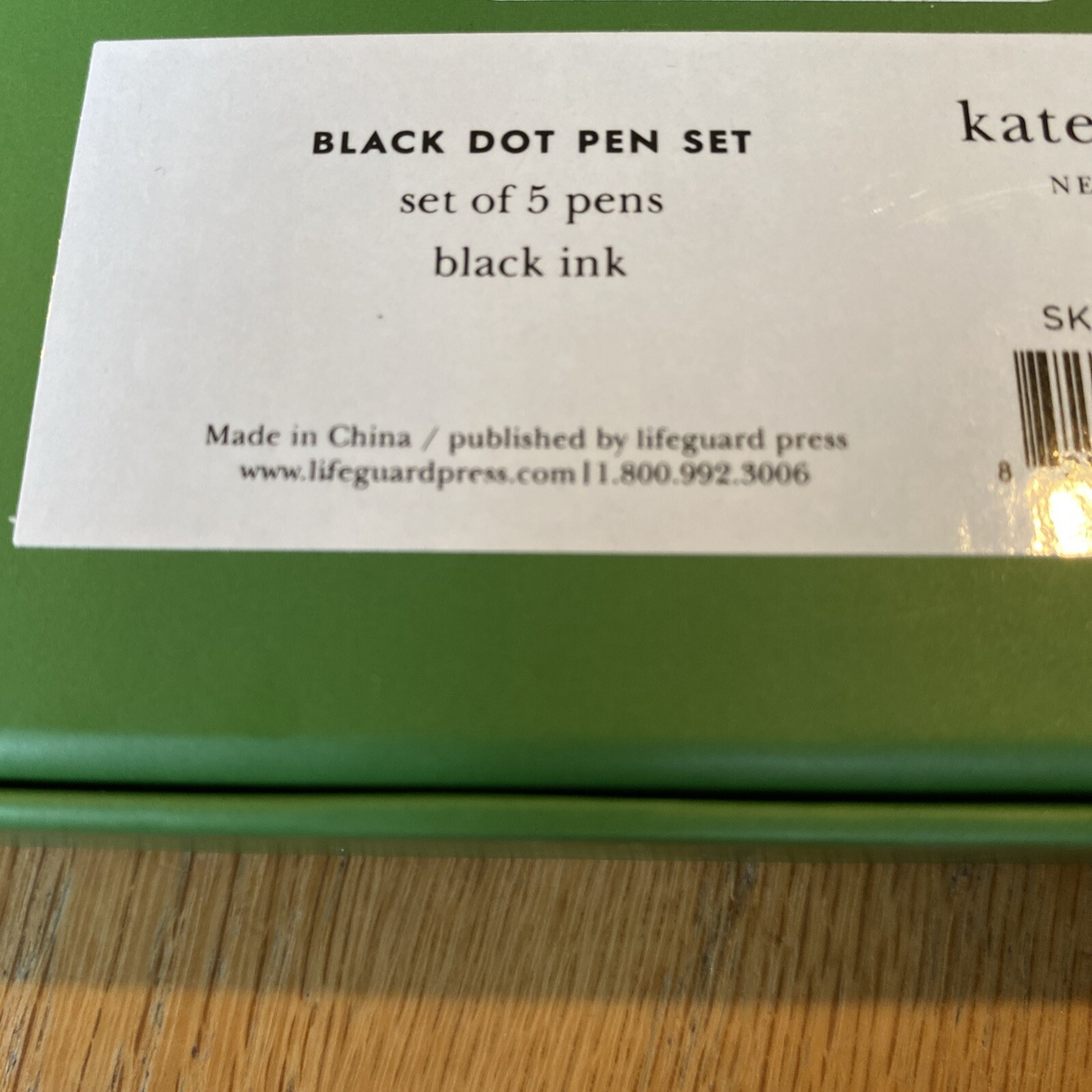 Kate Spade New York 5 Black Ink Pen Set – Polka Dot Retractable (New in Box)