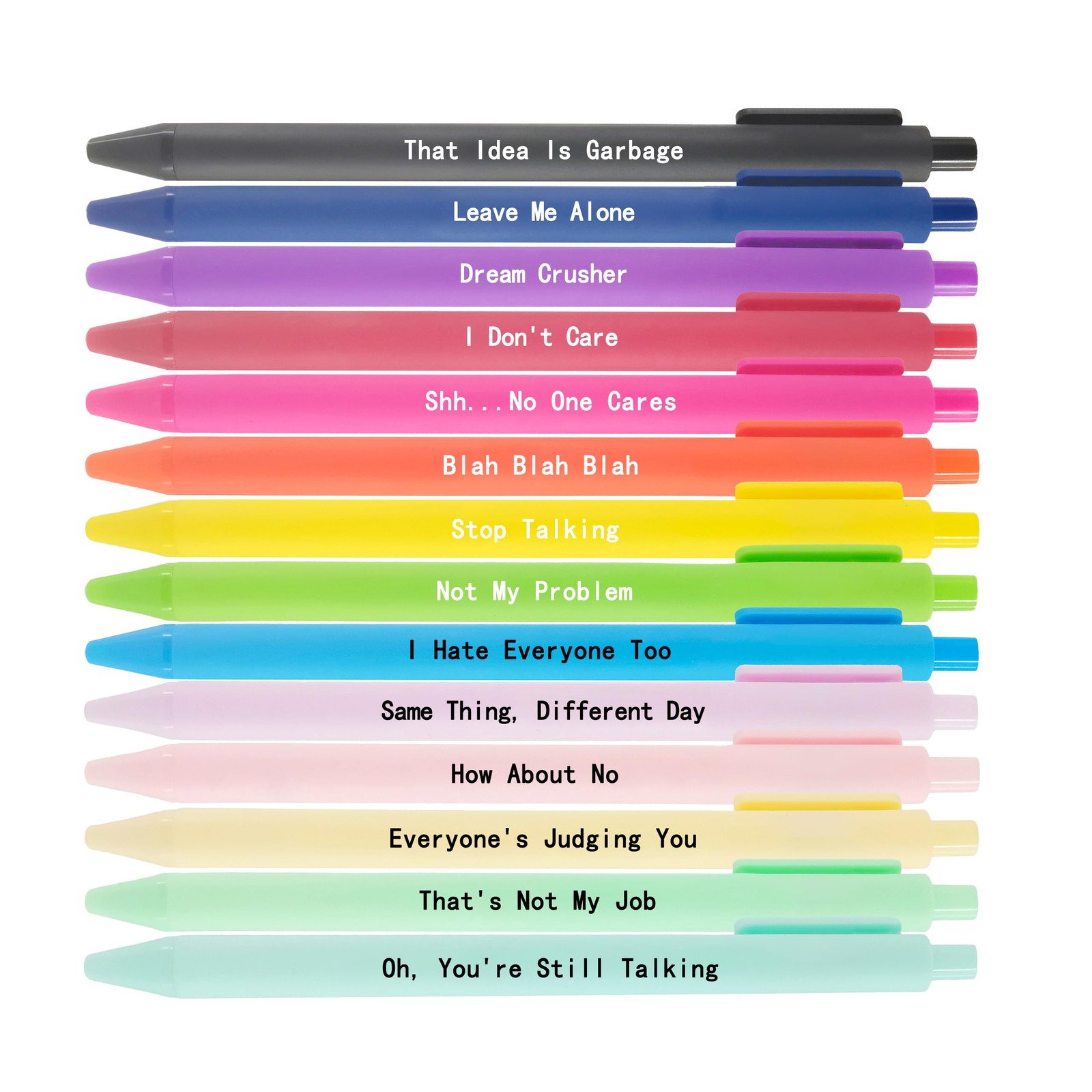 SYSDTTD Sarcastic Black Ink Ballpoint Pens 1.0mm Fine Tip 14-Piece Set