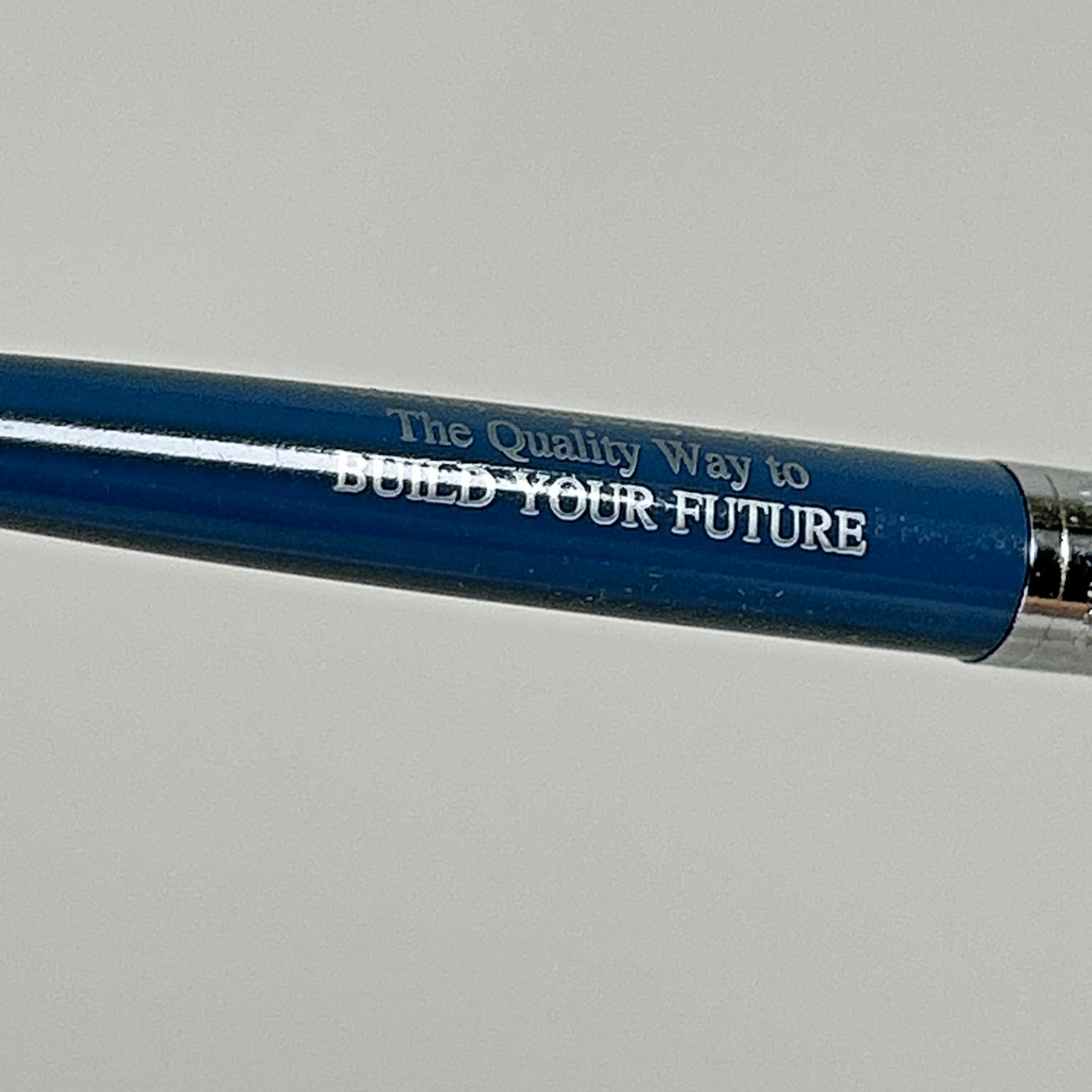 DOU-FAST Paper Mate Blue Chrome Slim Profile Double Heart Vintage Ballpoint Pen