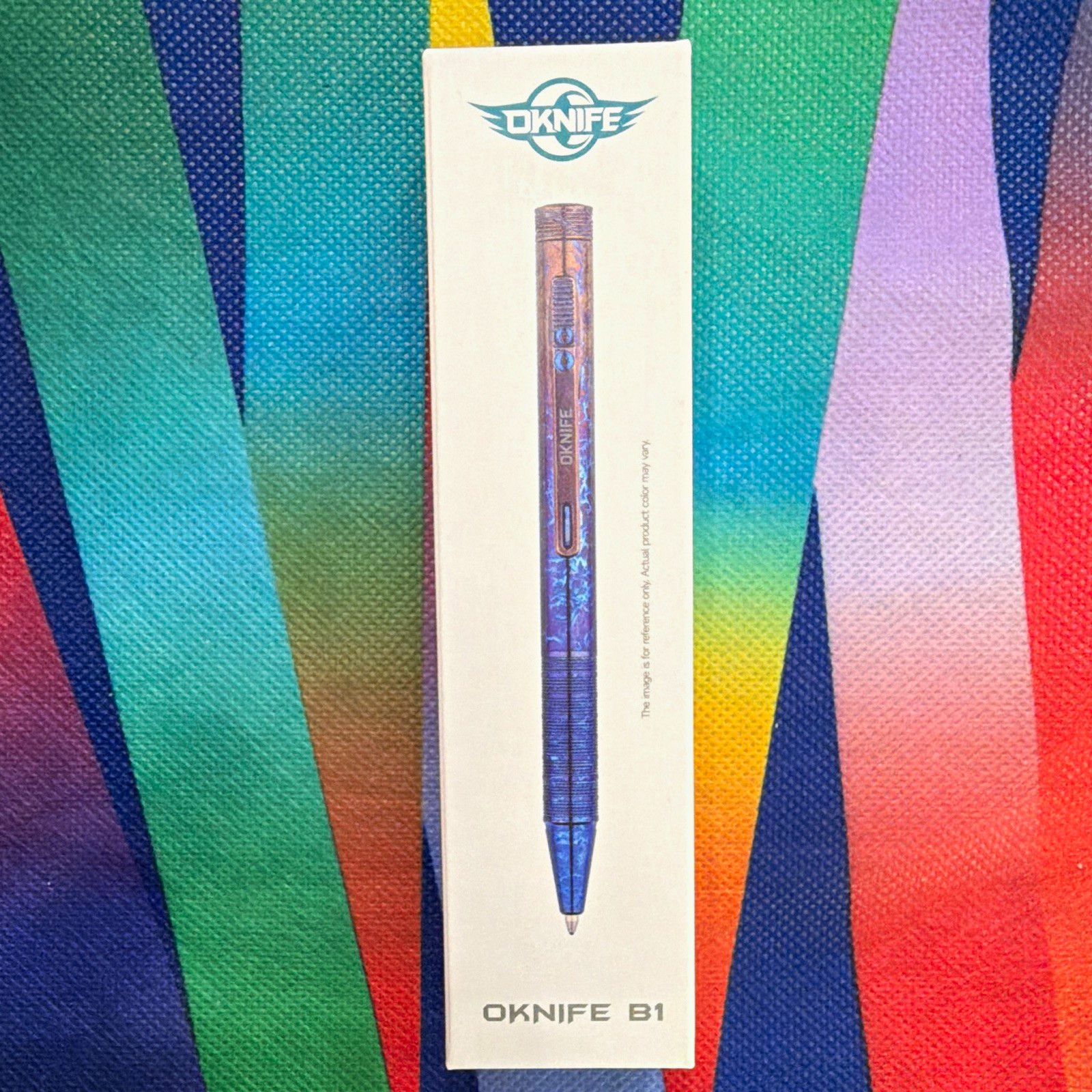 OKNIFE B1 Titanium Ballpoint Pen 0.7mm Black Ink Quick Dry w/ Box