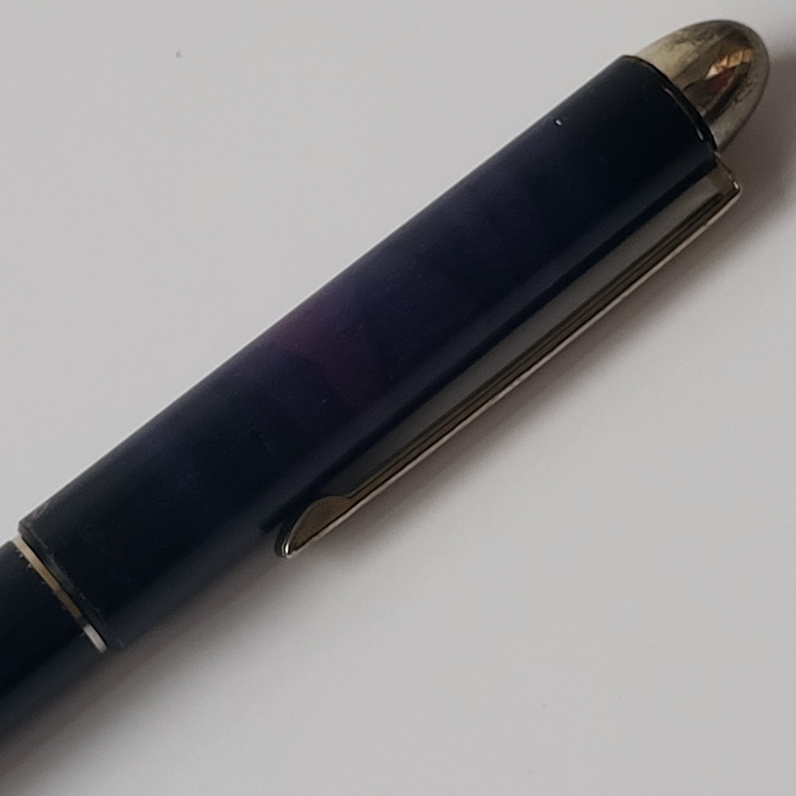 Vintage Micro Ceramic .5mm Ball Point Pen Purple Black Colors Gold Trim Montana