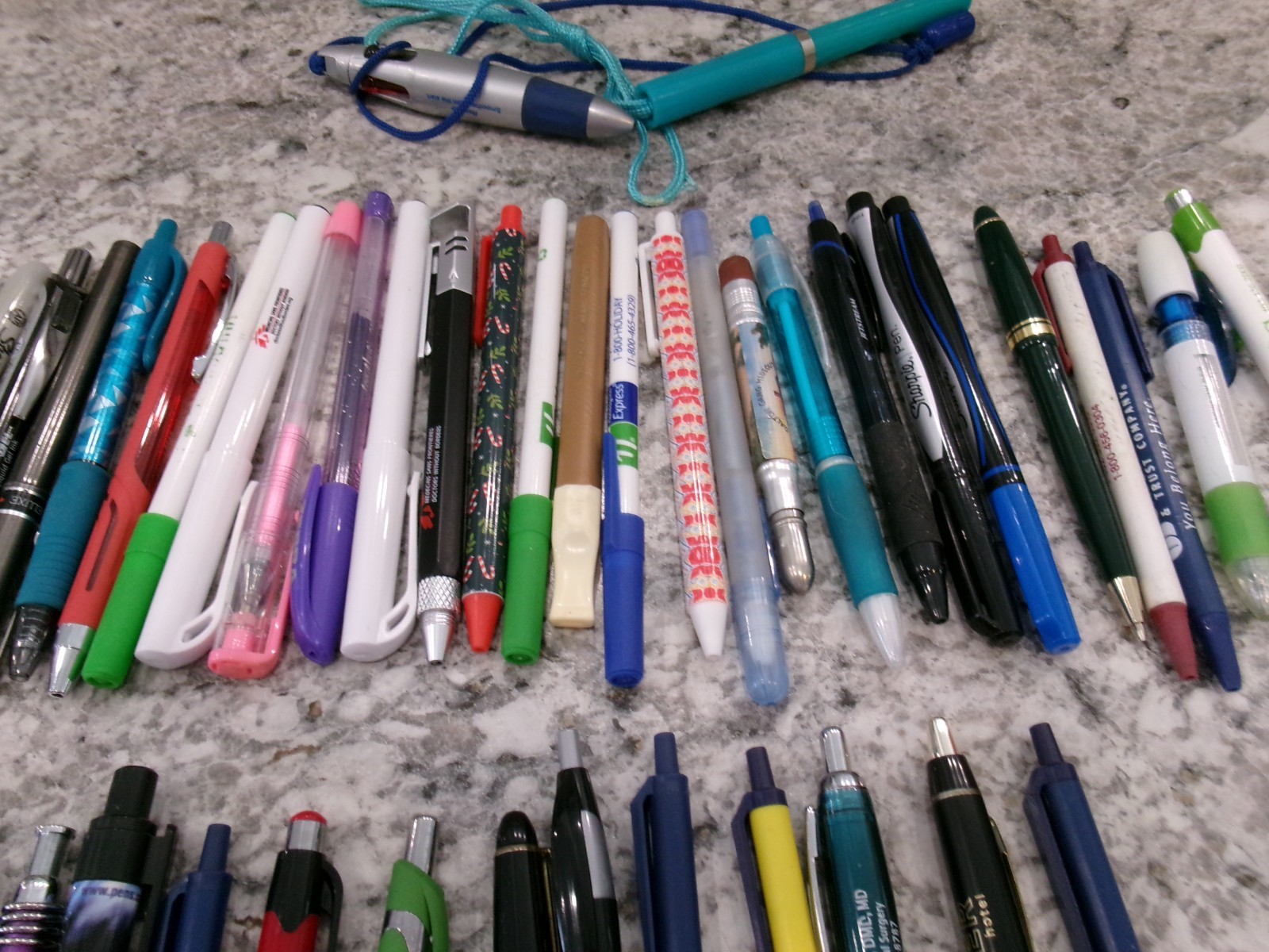 Mixed Lot Of 50 Pens, Vintage & Current, Various Brands, Colors