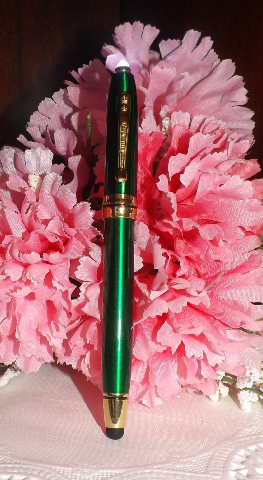 3 in 1 Royale Excel Tech Green Ballpoint Stylus LED Adler Pen (HIGH QUALITY)
