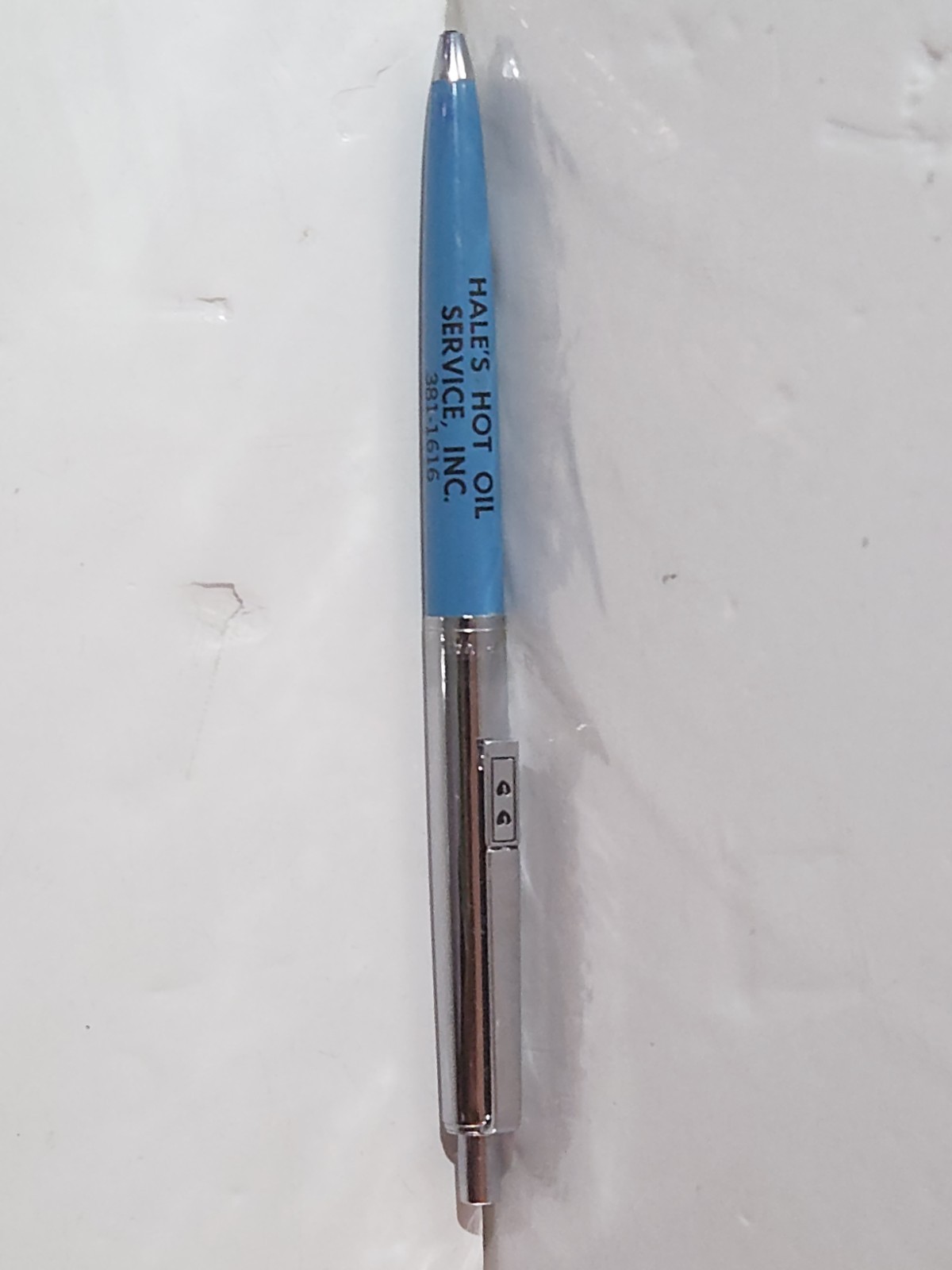 Vintage Paper Mate Double Heart Ballpoint Pen Blue & Chrome