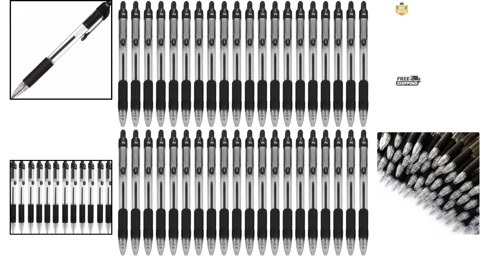 Versatile Z-Grip Retractable Pens 1.0mm | Ambidextrous & Refillable – 40 Pack