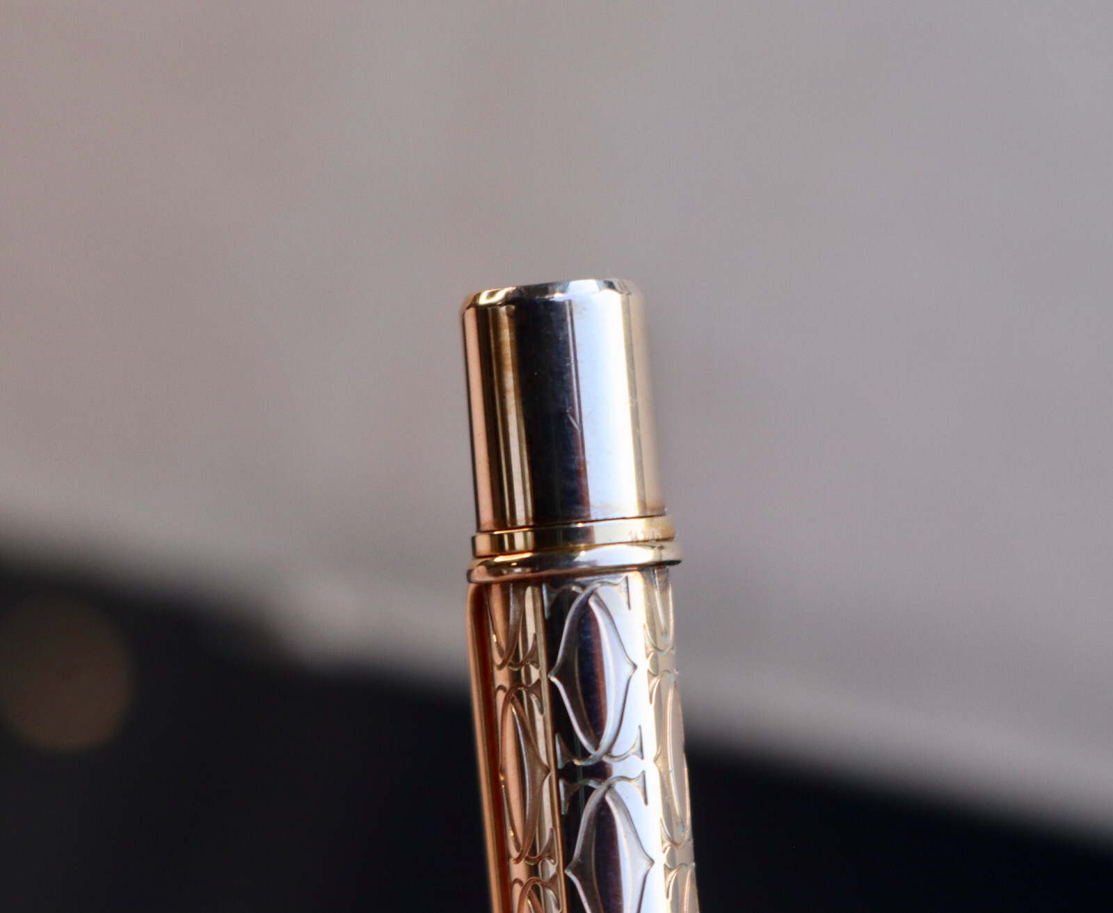 Cartier Ballpoint Pen Must Do Double C Logo Gold Tone Germany 5″ Happy Birthday