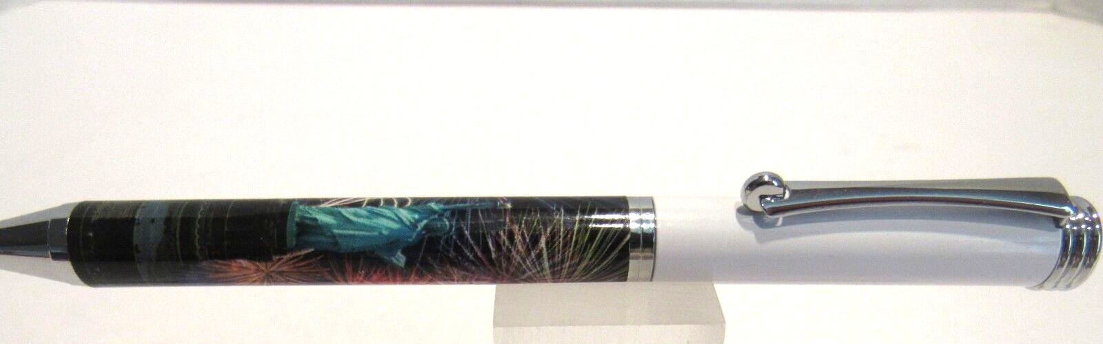 SET OF 2 TERZETTI » Statue of Liberty» Slim Metal Ballpoint Pen+ Velvet Pouch