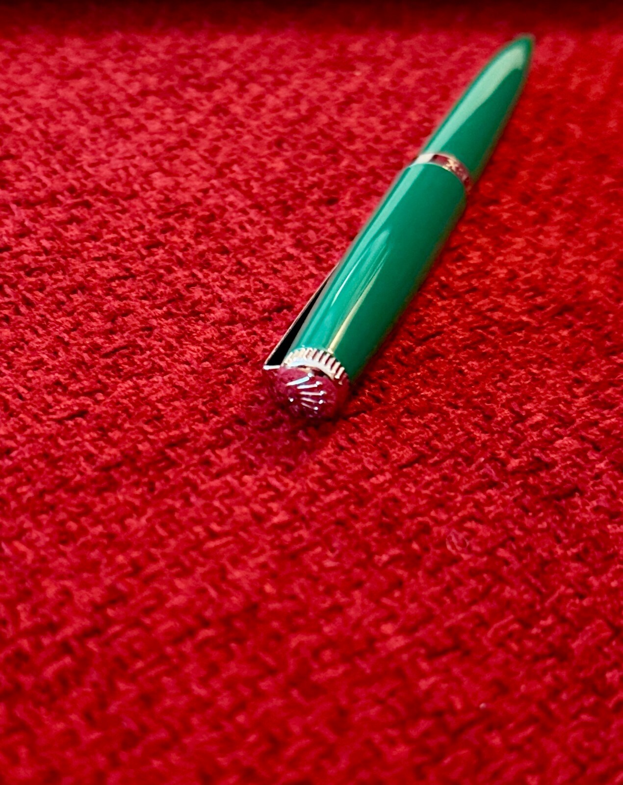 Rolex Emerald Green Twist Ballpoint Pen + Pen Pouch | Promotion VIP Gift