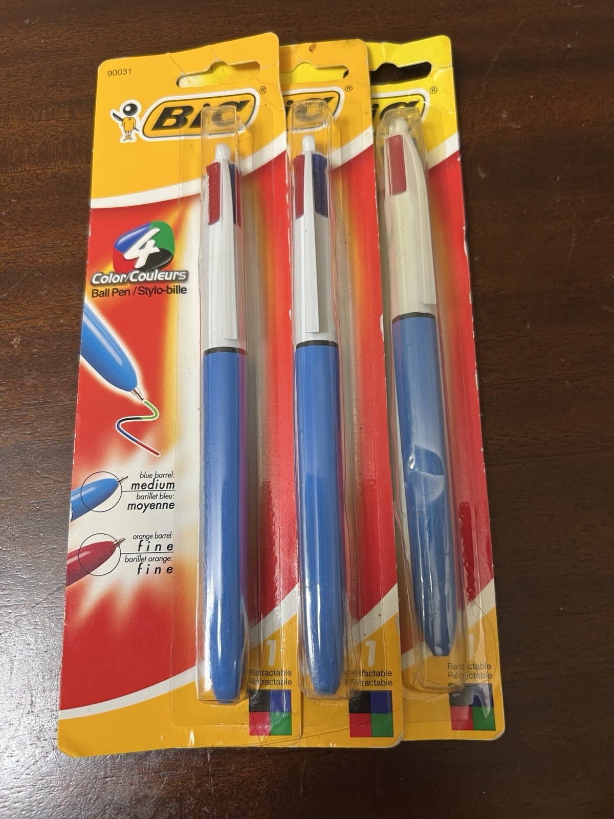 Made In France BIC 4 Color Ball Point Pen Multi Blue Red Green Black Vintage