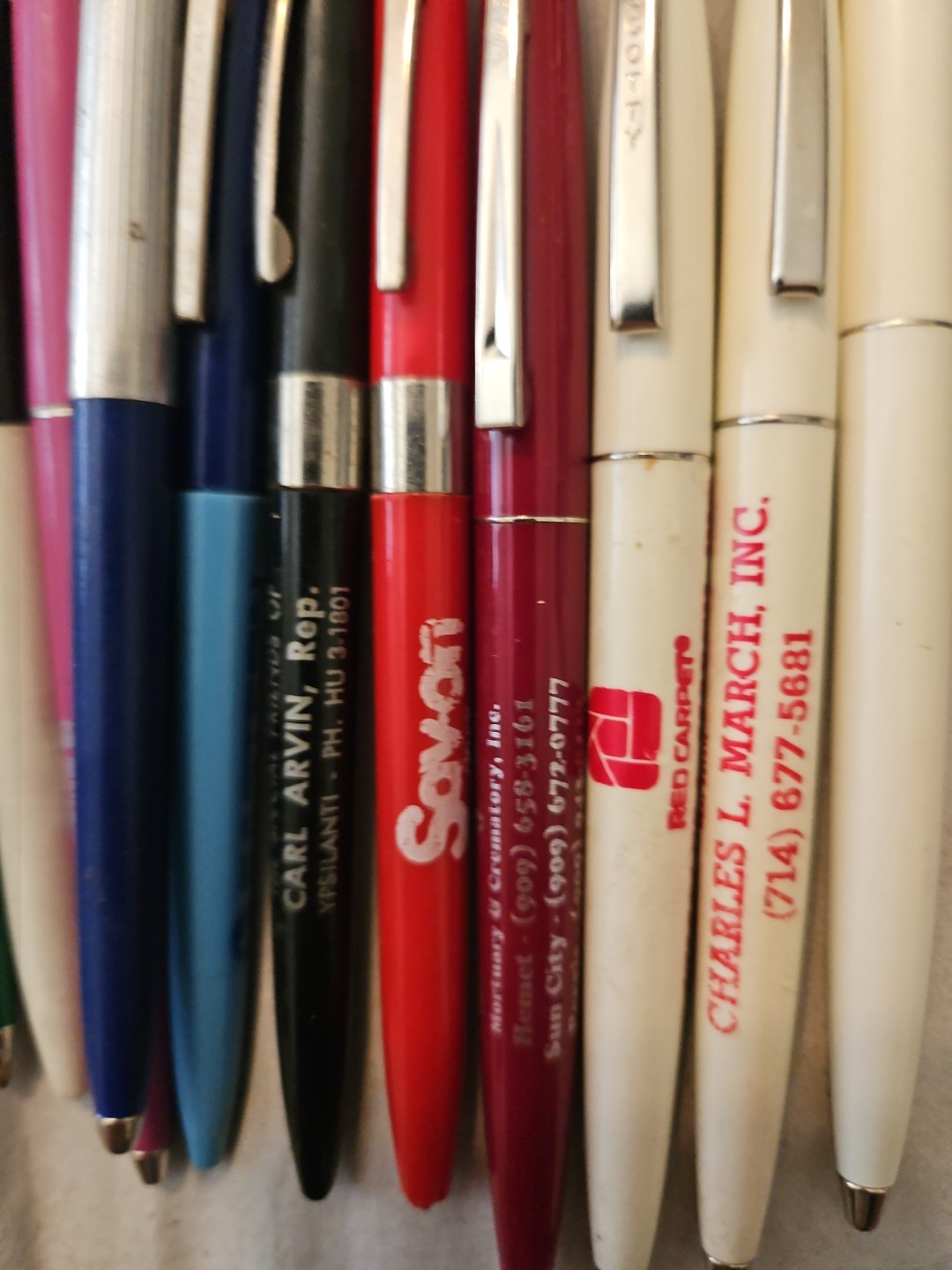 Lot of 15 Vintage Advertising Ballpoint Pens Branded Rare Collectibles + Bic