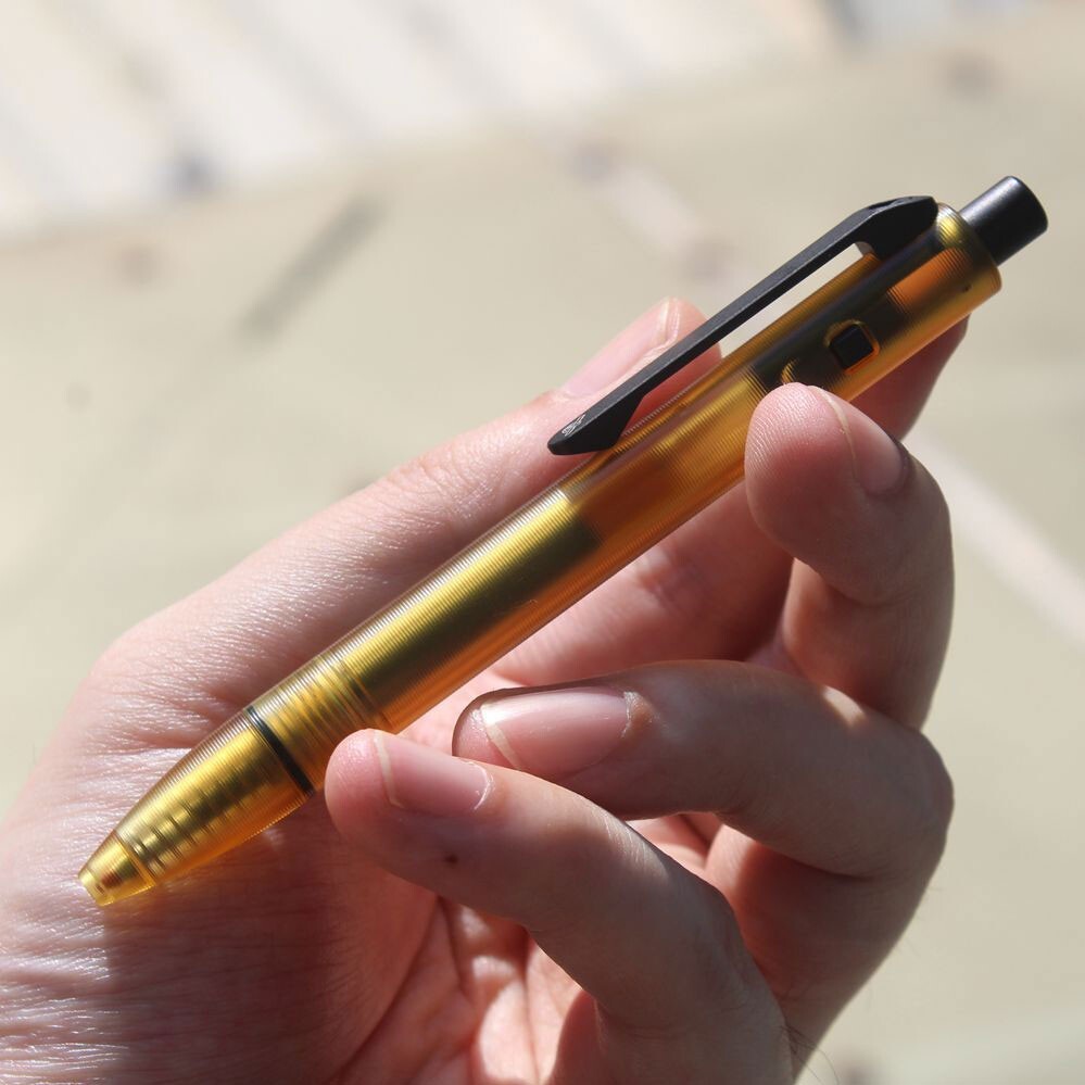 EDC PEI Titanium Alloy Pocket Ballpoint Pen Signature Writing Student Office Pen