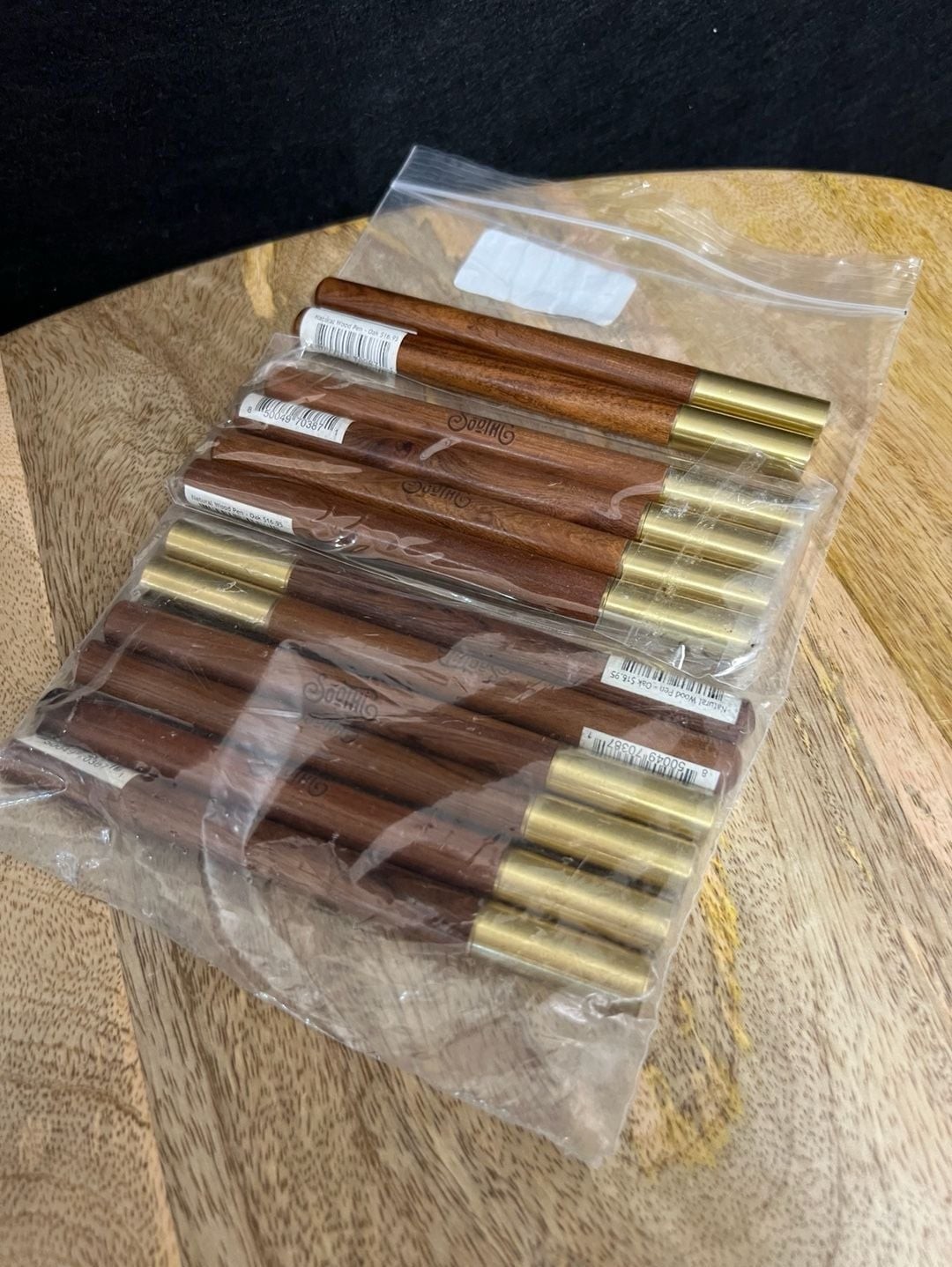 Lot of 12 Soothi Natural Oak Wood and Brass Ballpoint Pens