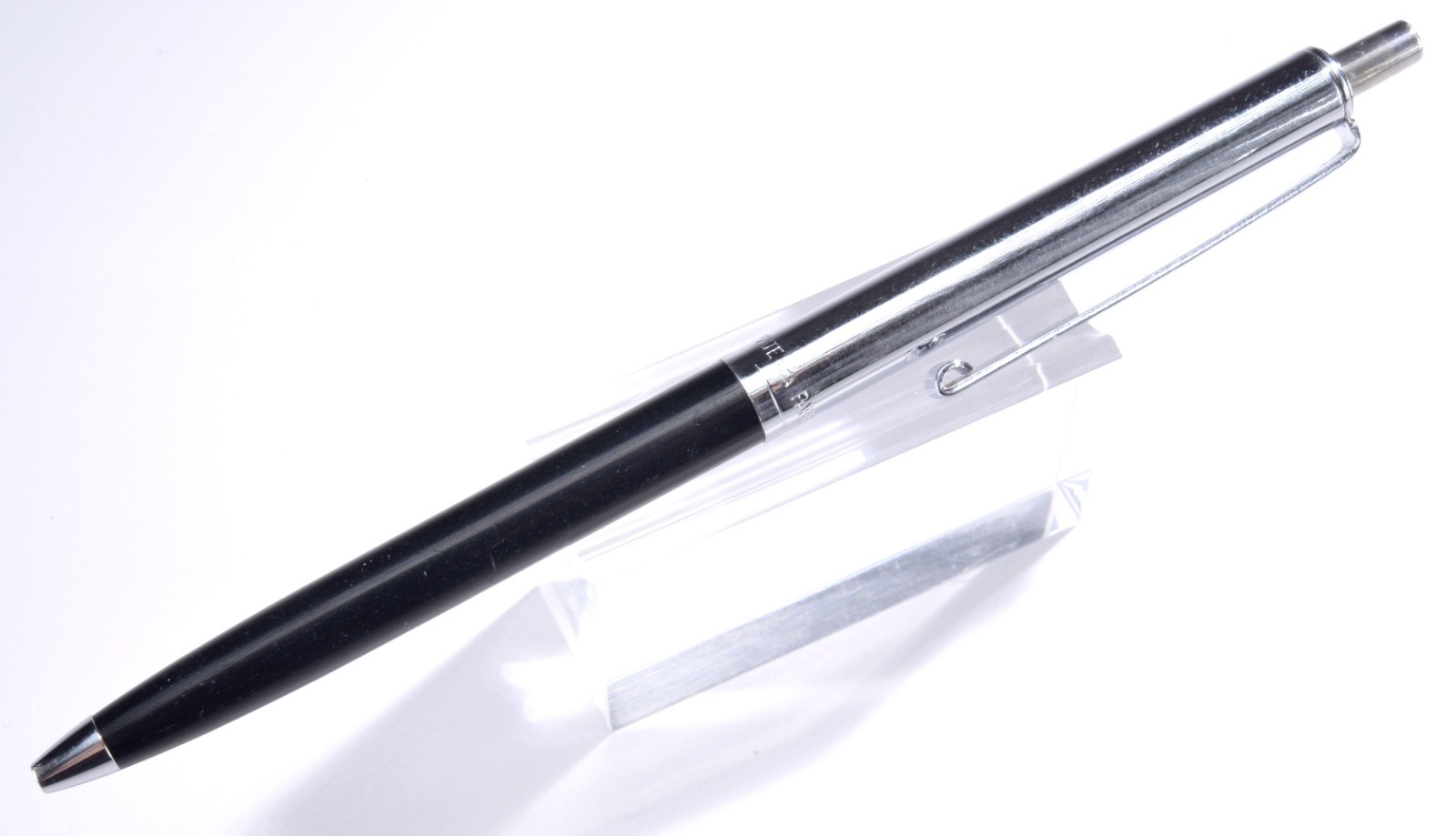 VTG Paper Mate Vintage Double Heart Profile Ball Pen-Slim Grip-Black-USA MCM #79