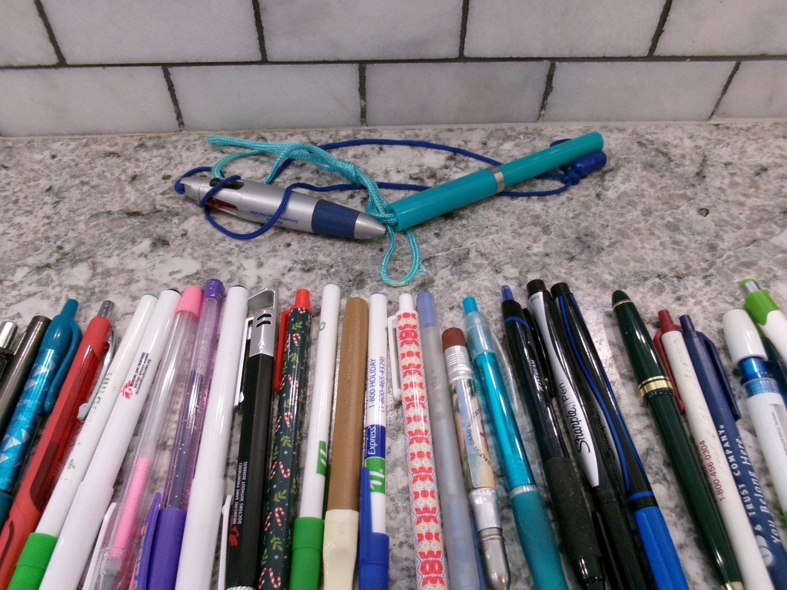 Mixed Lot Of 50 Pens, Vintage & Current, Various Brands, Colors
