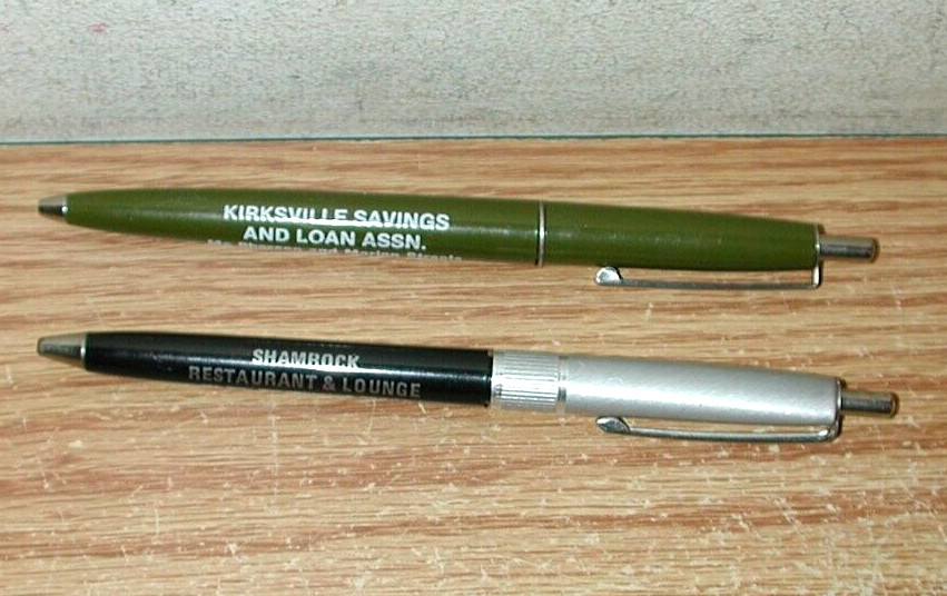 LOT OF 16 VINTAGE KIRKSVILLE, MISSOURI ADVERTISEMENT BALLPOINT PENS, SEE LIST