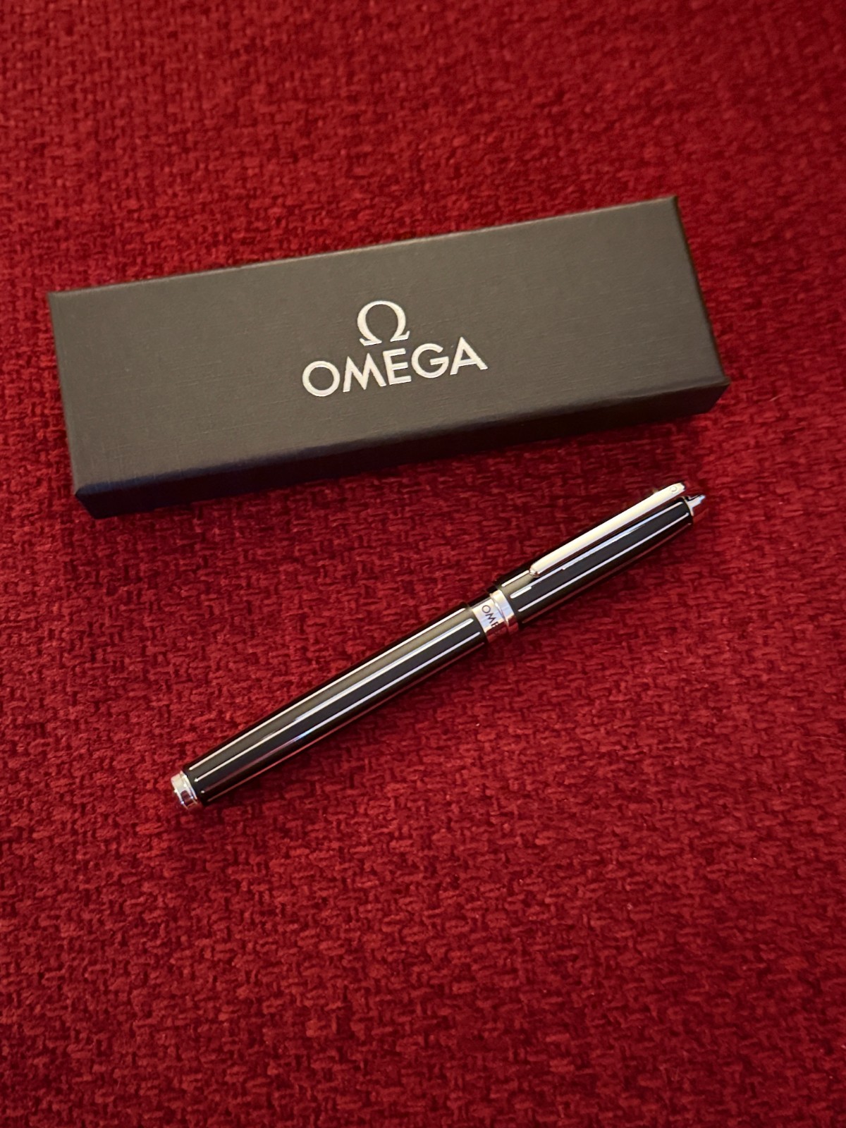 Omega Watch Executive Rollerball Pen, 0.6 Black Ink, Refillable, Luxury AD Gift