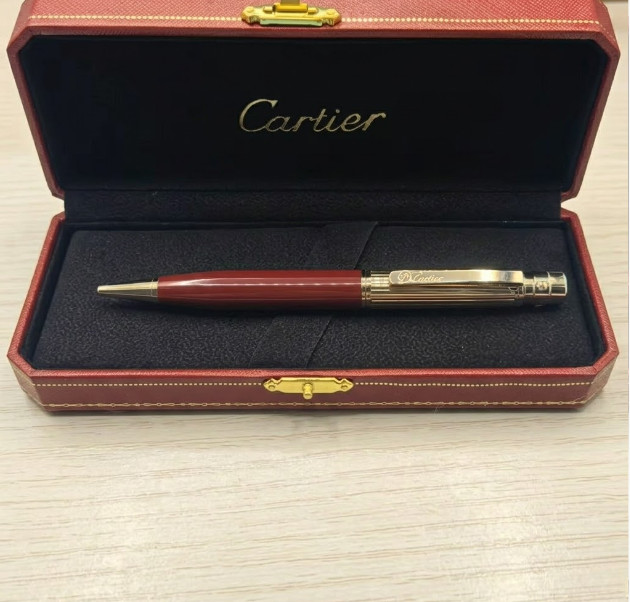 Cartier Red Gold Ballpoint Pen Luxury Writing Gift Box New NIB