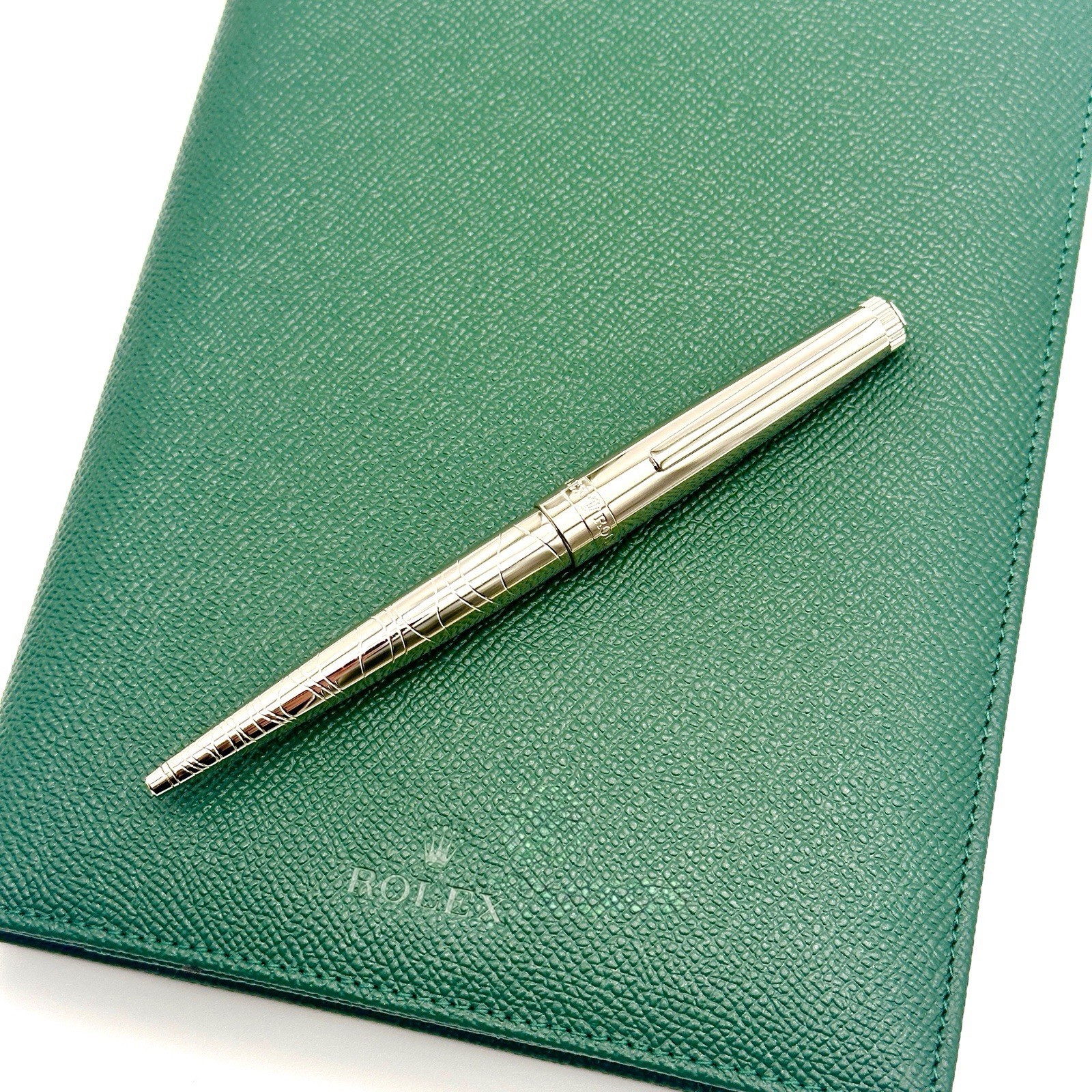 Rolex Silver Scribe Platinum Wave Cut Pen AD VIP Gift