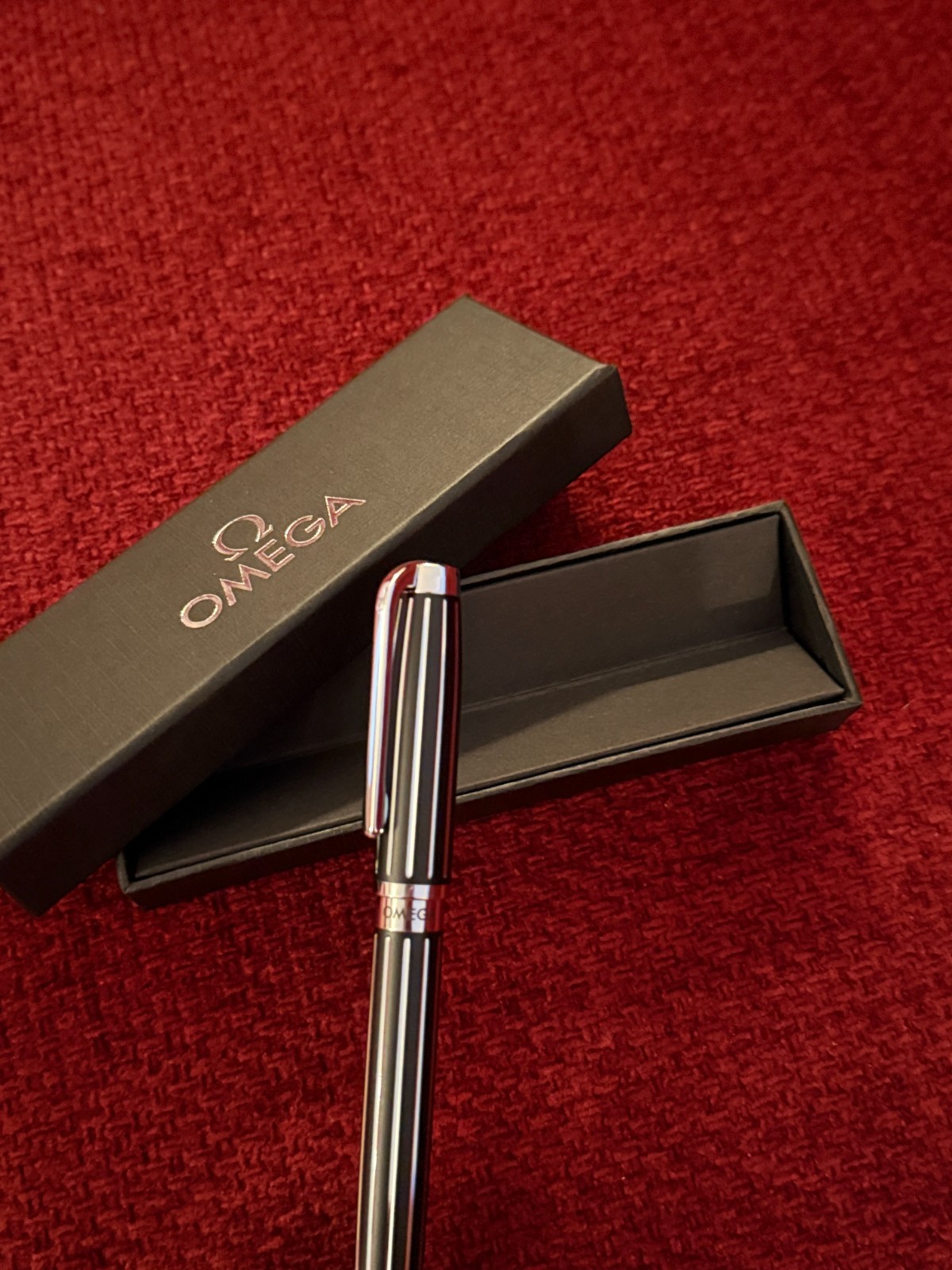 Omega Watch Executive Rollerball Pen, 0.6 Black Ink, Refillable, Luxury AD Gift
