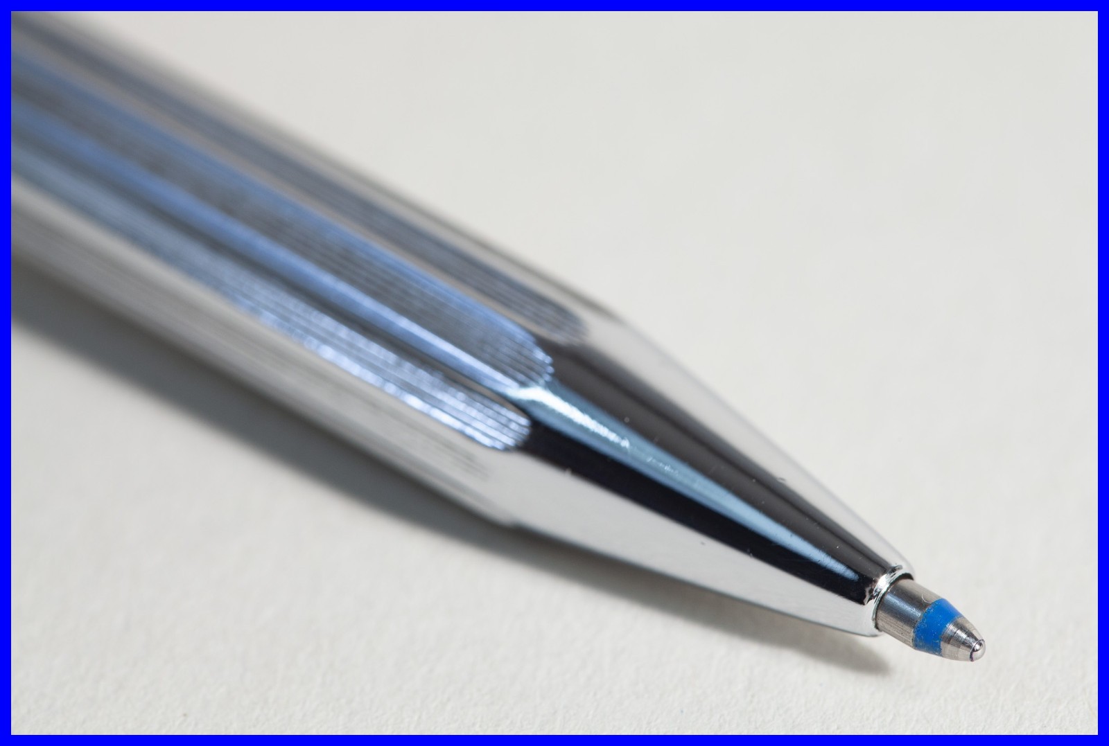 1960s FEND 4 Color Ballpoint Pen In Steel Chrome With Slide Mechanism New Leads
