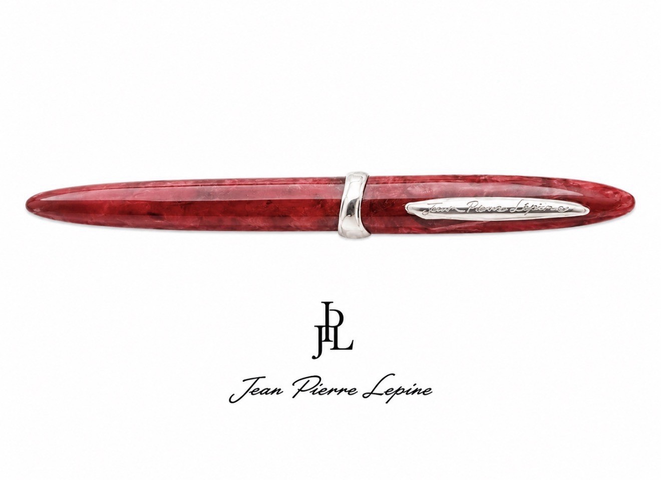 JEAN PIERRE LEPINE French Vintage Mother of Pearl Red Resin Rollerball Pen