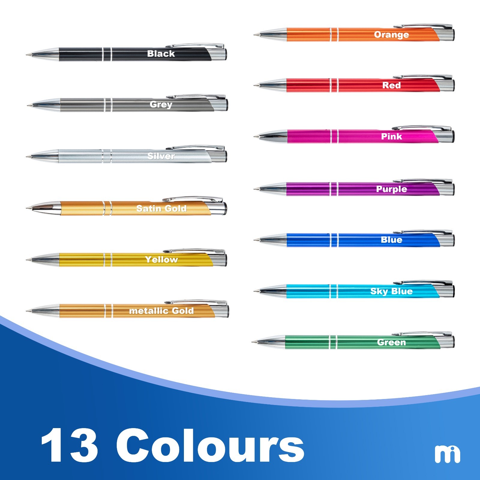 Personalised Pens 10-500 BULK ORDER Metal Customised Pens Ballpoint Pen Gift