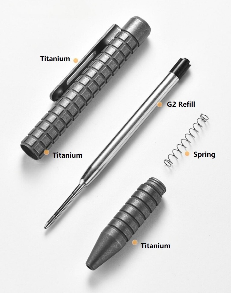 Titanium PEI Ballpoint Pen Bolt Action Signature Writing Pocket Pen EDC Office