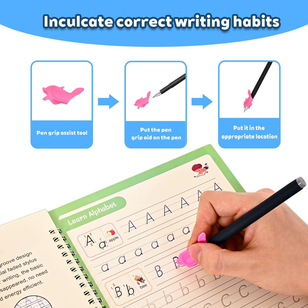 Magic Pens & Refills for Grooved Handwriting Workbooks,Disappearing Ink Pens for