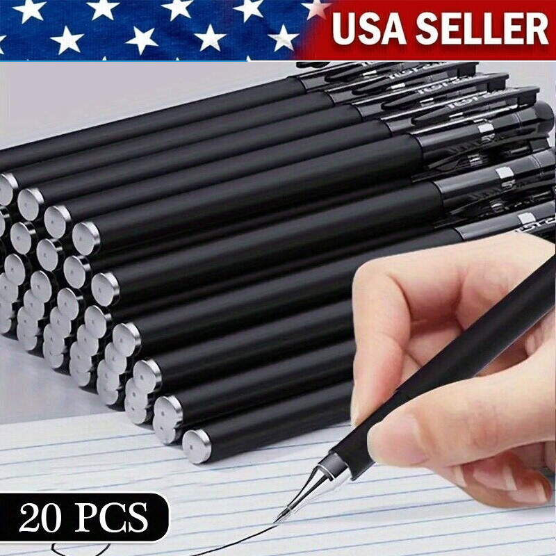 20PCS 0.5 Black Matte Ballpoint Pens-Smooth Writing School Exam Office Daily Use