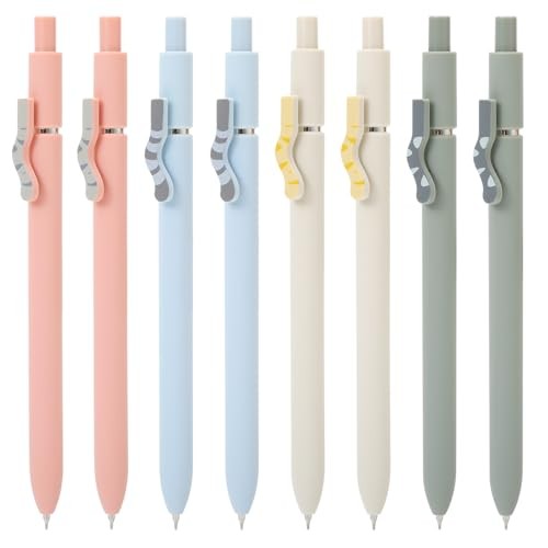 Cat Pens,8Pcs 0.5mm Quick Dry Black Ink Fine Point Smooth Writing 8Pcs Cat pen
