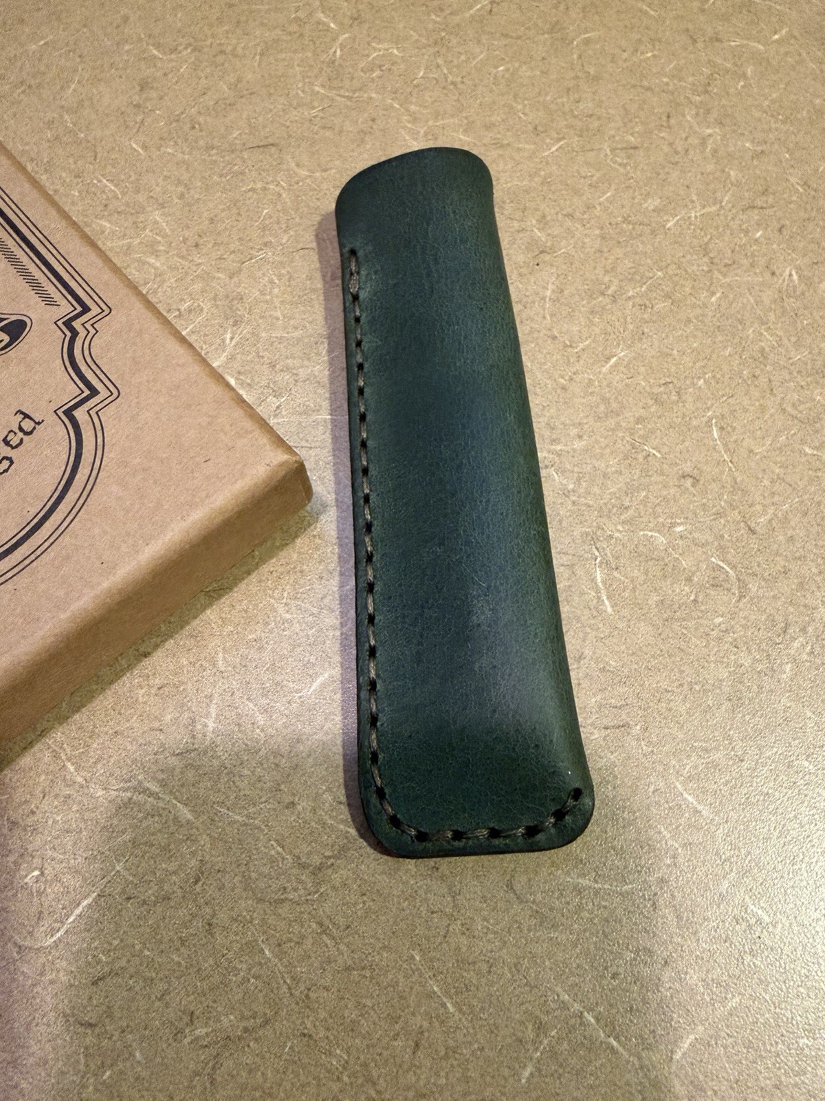 Galen Leather Co Single Fountain Pen Sleeve Case Crazy Horse Forest Green NEW