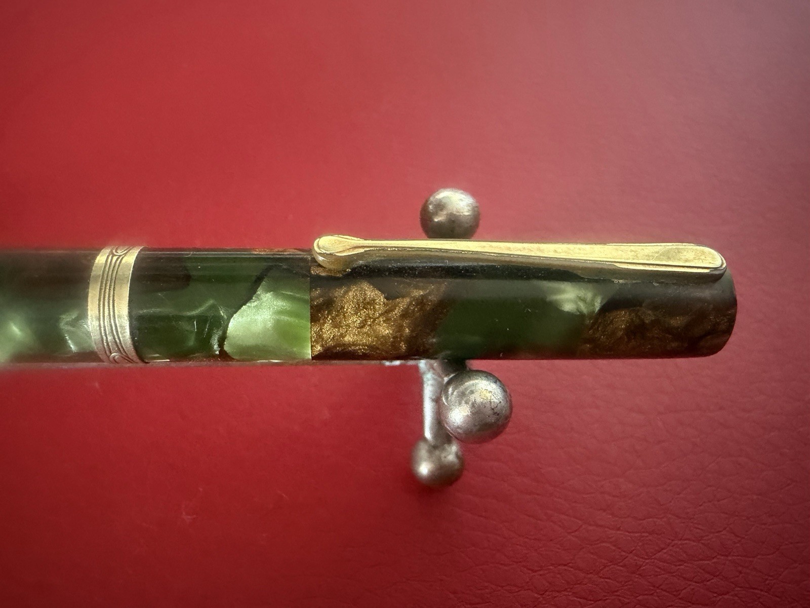 Waterman’s Mechanical Pencil Celluloid Marble Art Deco Vintage 1930s