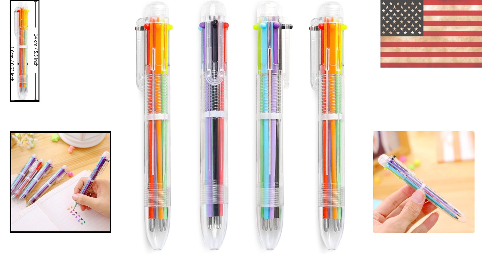 0.5mm Multicolor Ballpoint Pens Set – Perfect for Students and Professionals