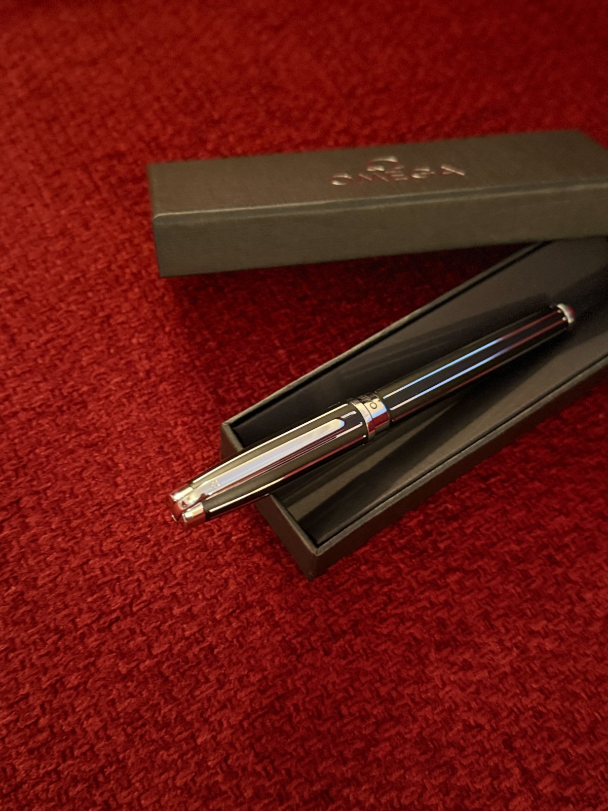 Omega Watch Executive Rollerball Pen, 0.6 Black Ink, Refillable, Luxury AD Gift