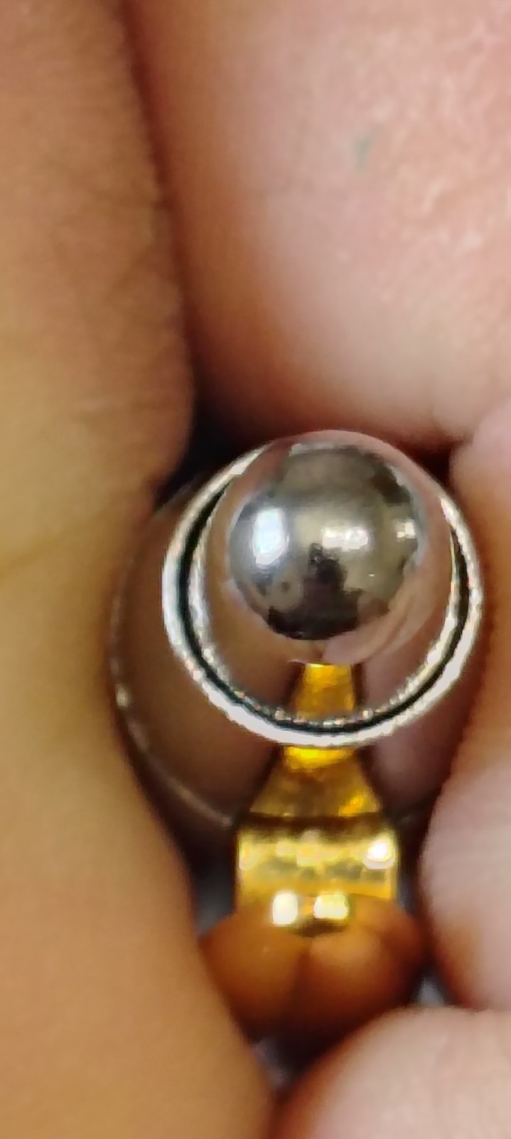 Inoxcrom Oversize Stainless Steel & Gold Trim Ball Point Pen Spain