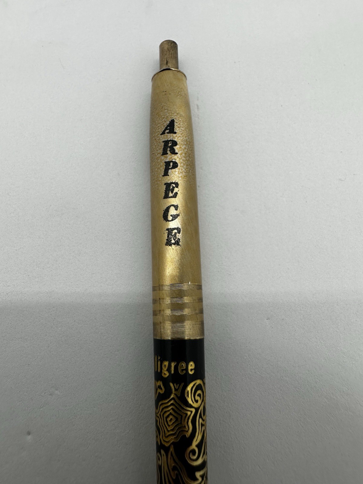 Vintage Arpege Perfumed Writing Pen Set 14 KT Gold Filigree with Case